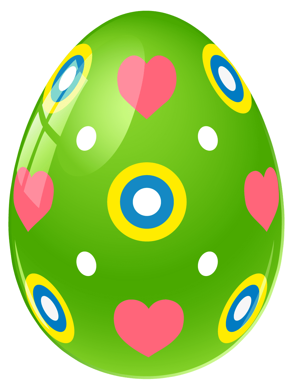 Green easter egg with hearts clipart picture decorating eggs