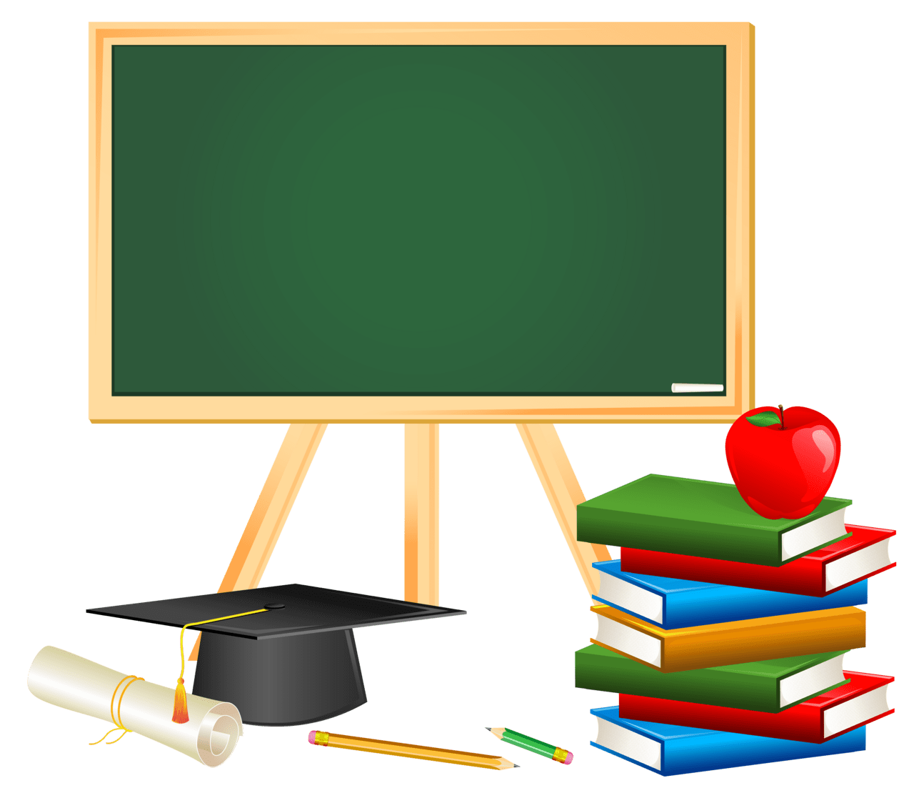 School board and decors picture clipart