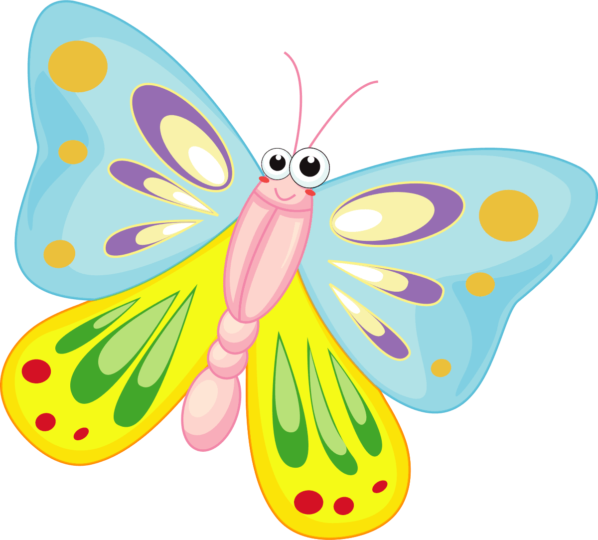 Butterfly clipart coloring page vector