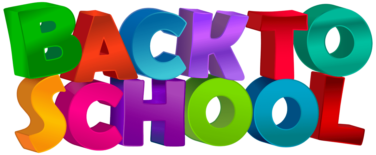 Back to school text clipart image