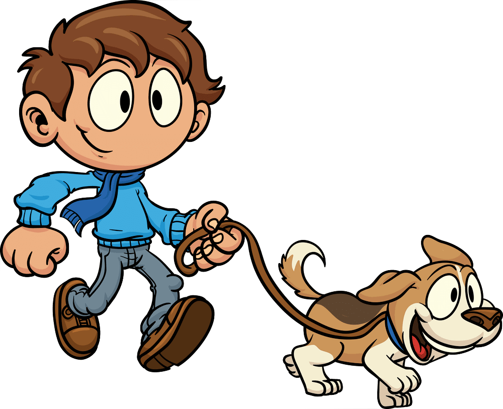 Dog walking clipart clip art