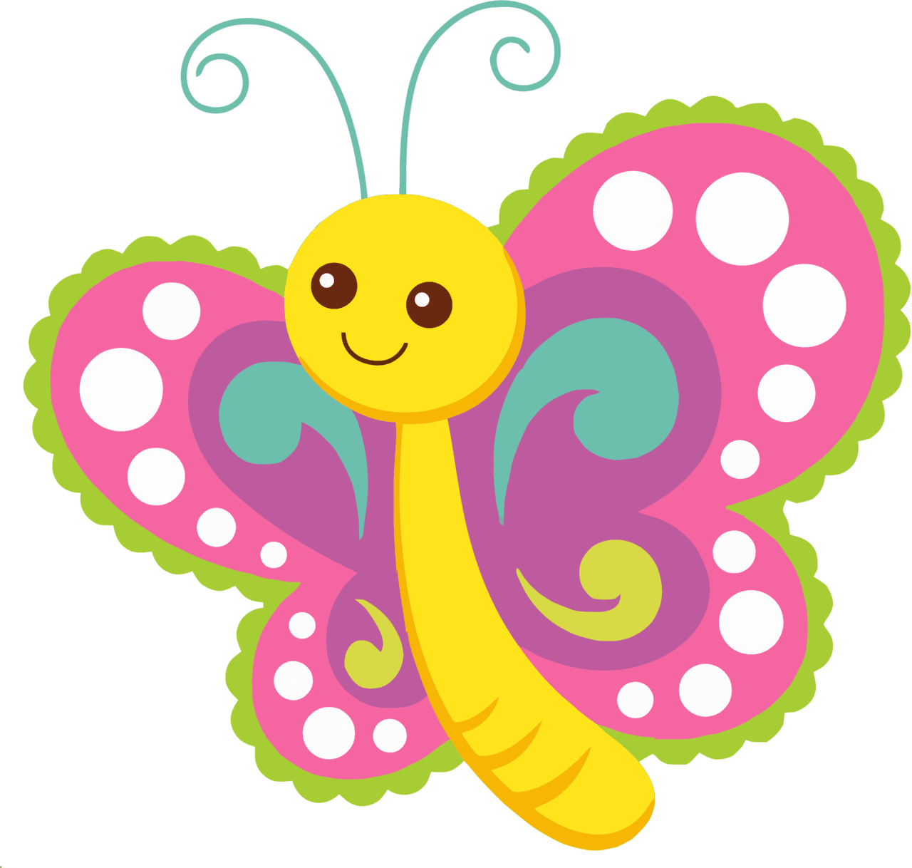 Cute cartoon butterfly clipart logo