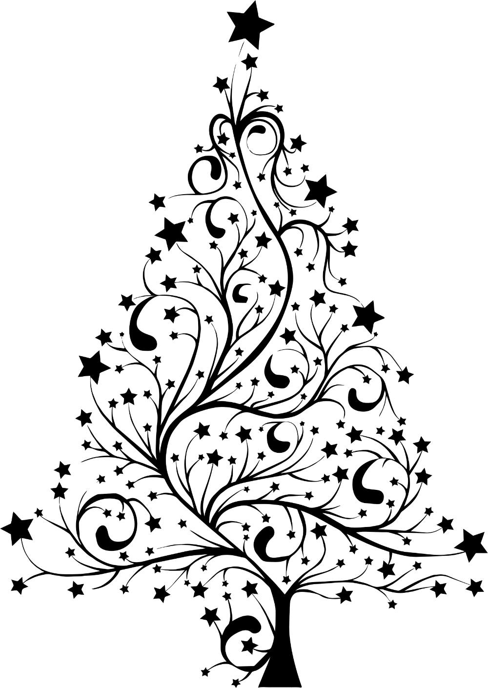 Christmas tree silhouette clipart image