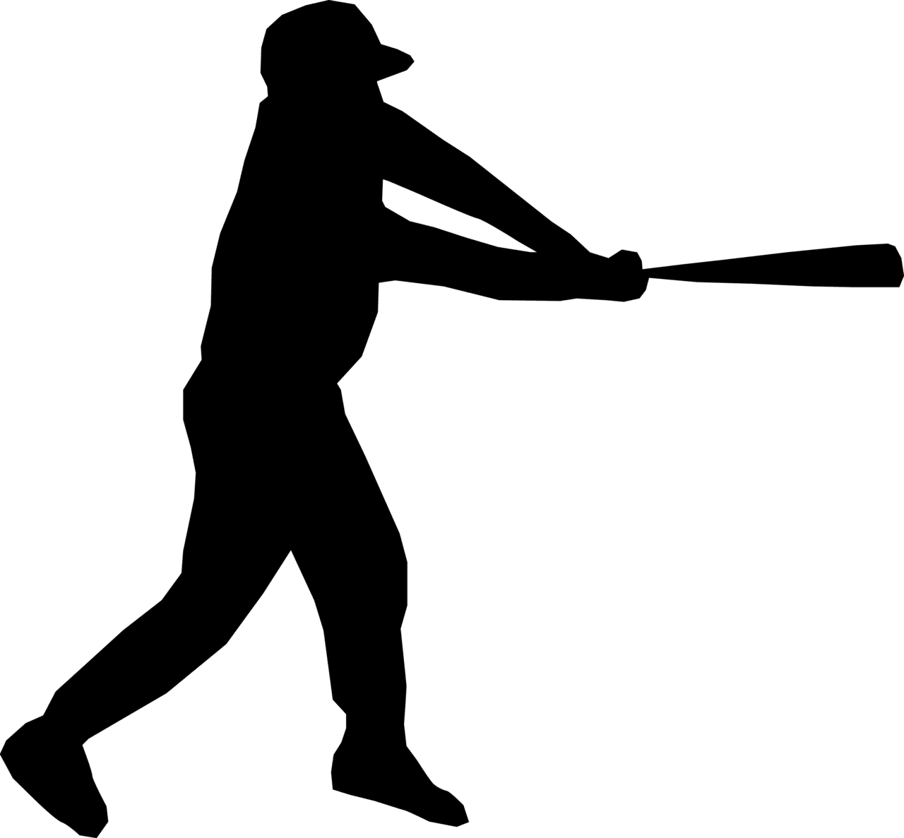 Baseball player silhouette by laobc clipart free