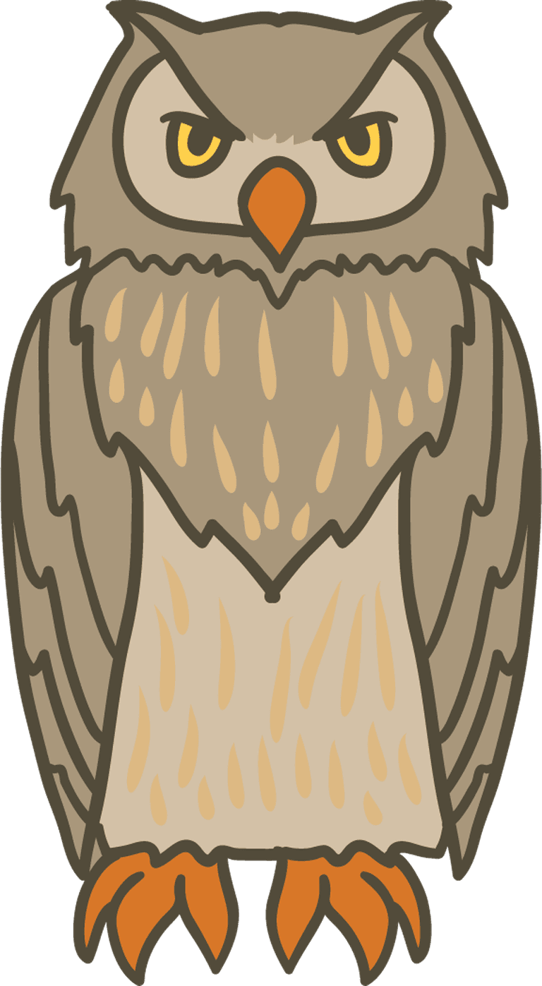 Simple cartoon styled owl clipart clip art
