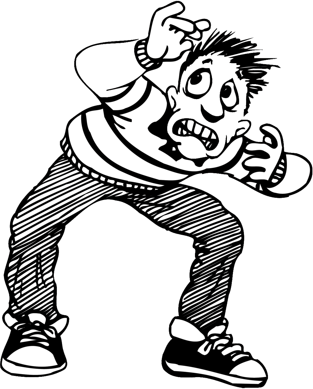 Person scared clipart black and white images cliparts library