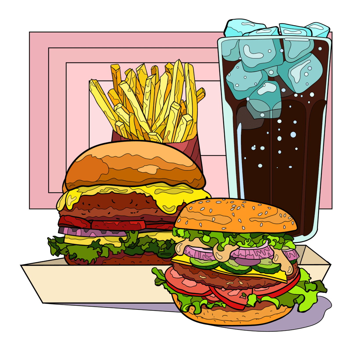 Hamburger pin page clipart vector 2