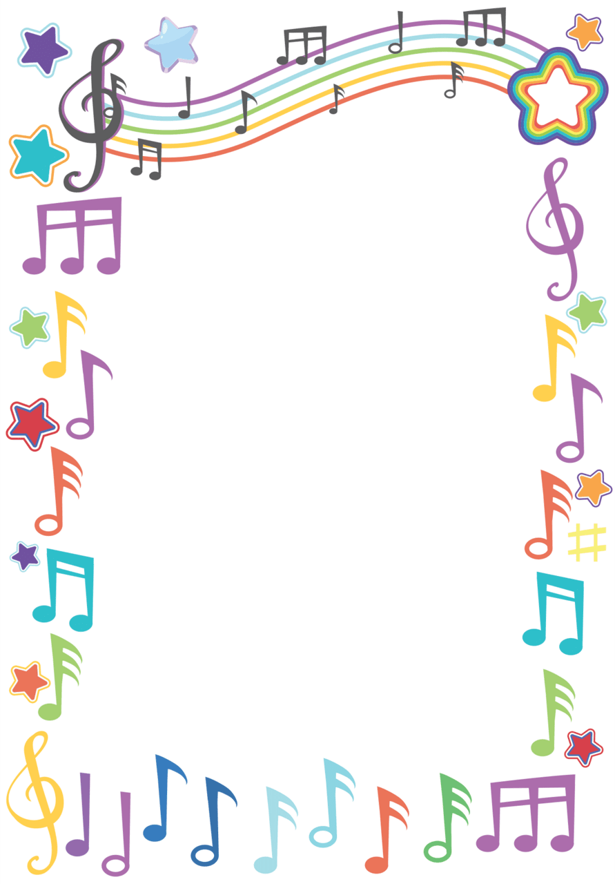 Music al borders and frames printables printablee clipart transparent