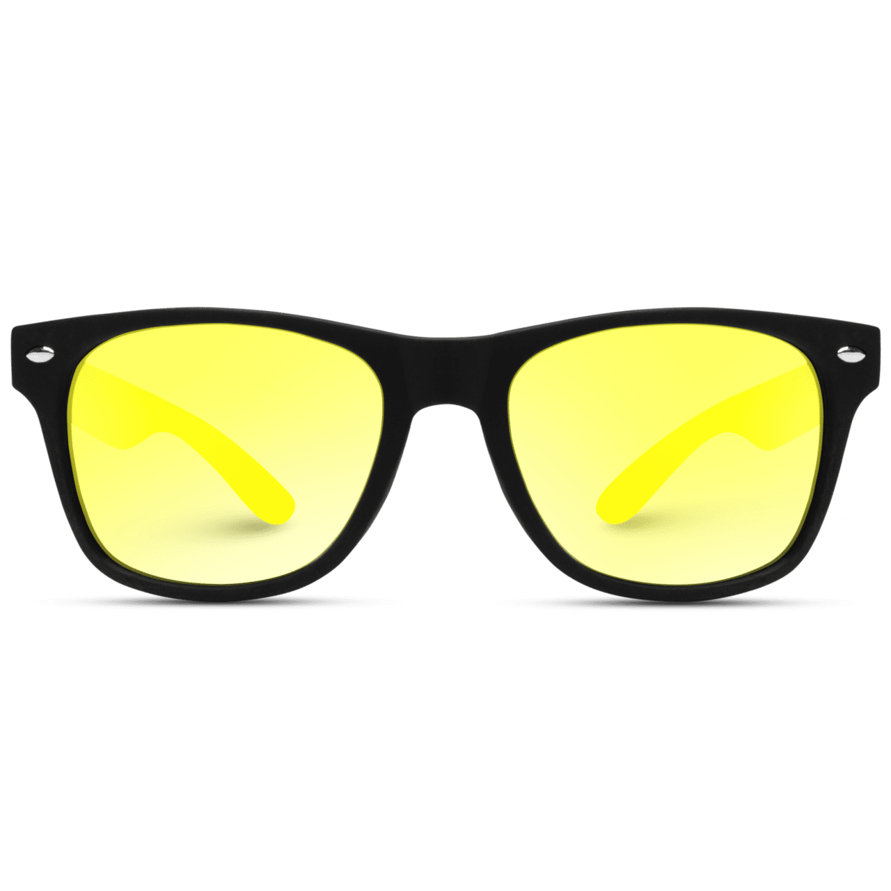 Jake polarized mirrored retro square frame sunglasses black yellow lens clipart picture