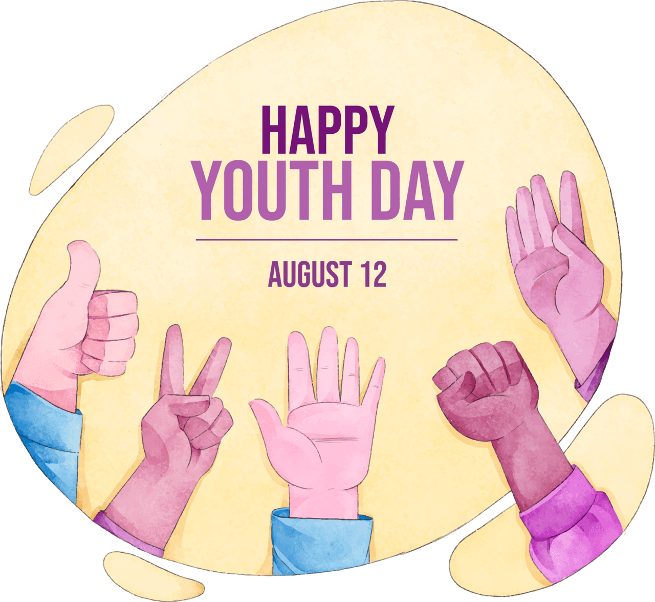 August youth day clipart vector