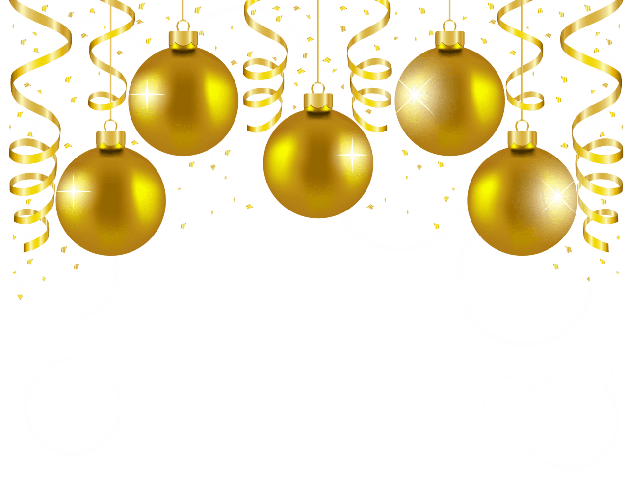 Christmas ornament gold balls decor picture clipart