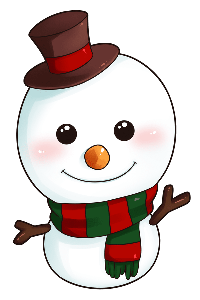 Cute snow man clipart transparent 2