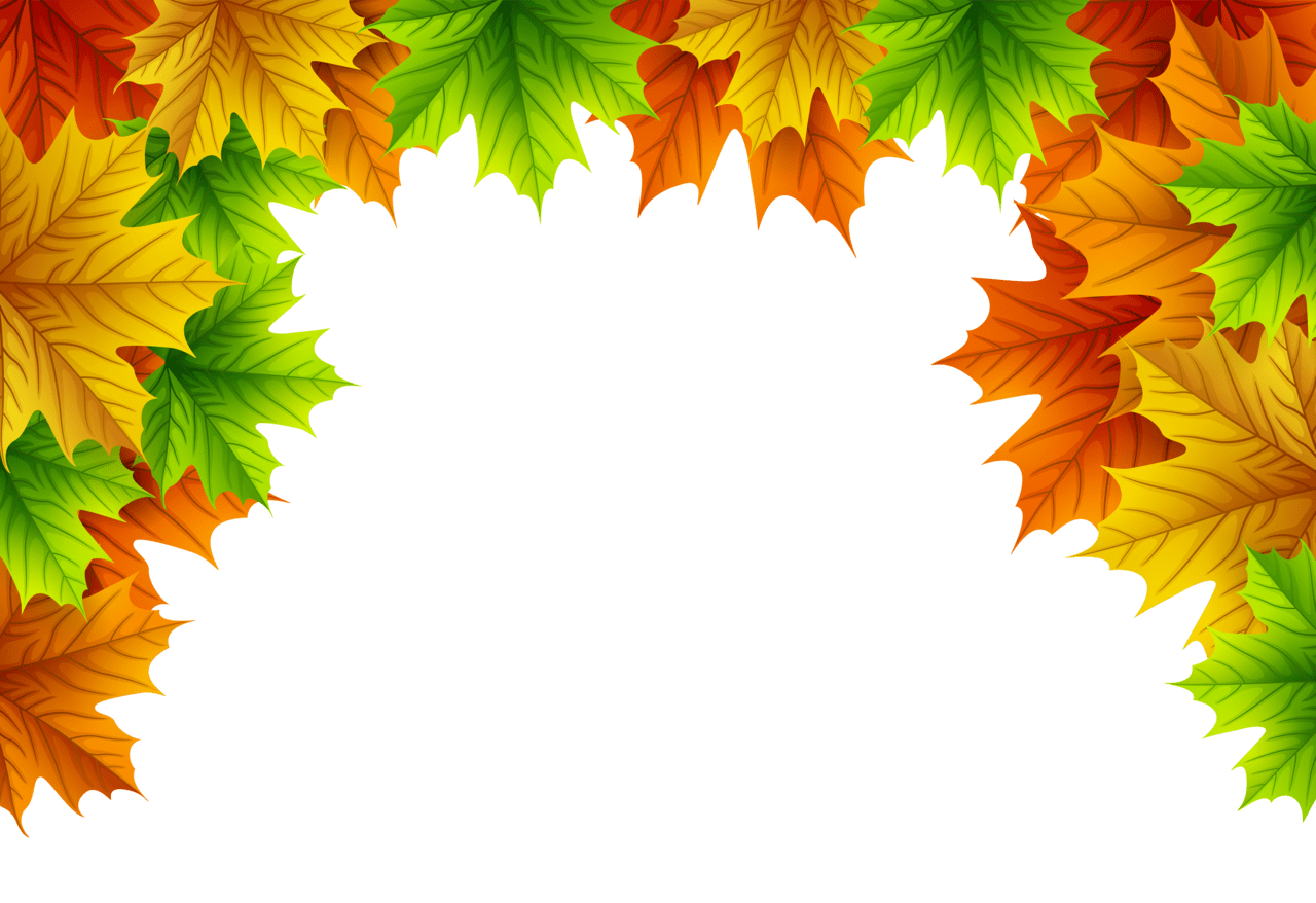 Autumn leaves decorative top border image clipart