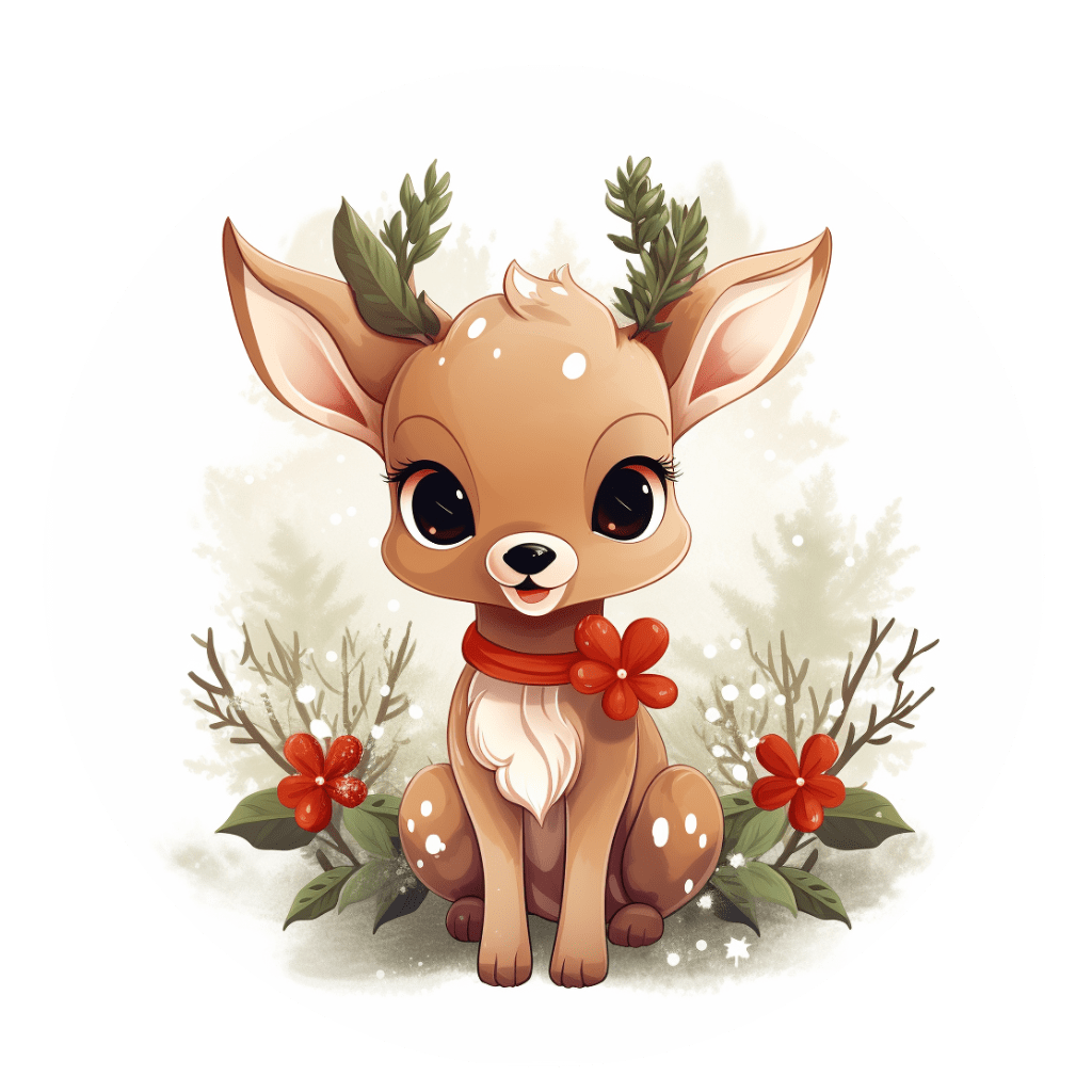 Reindeer re deer clipart christmas animals draw baby image