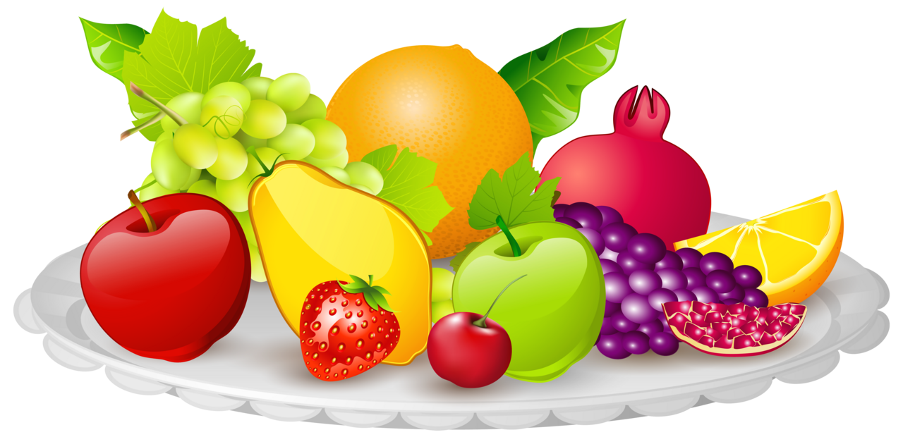 Food plate with fruits clipart image