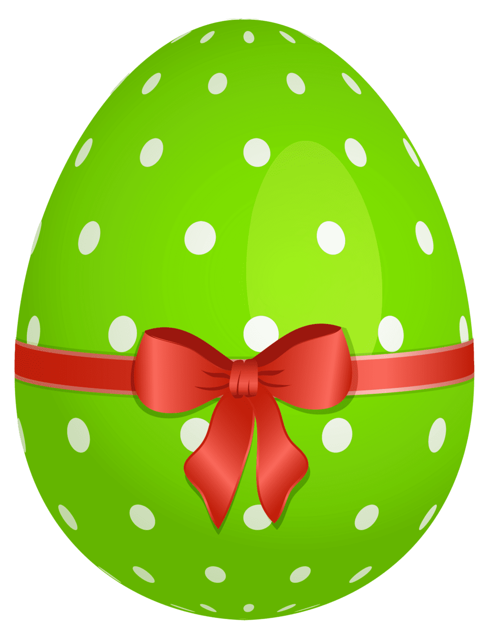 Green dotted easter egg red bow clipart free 2