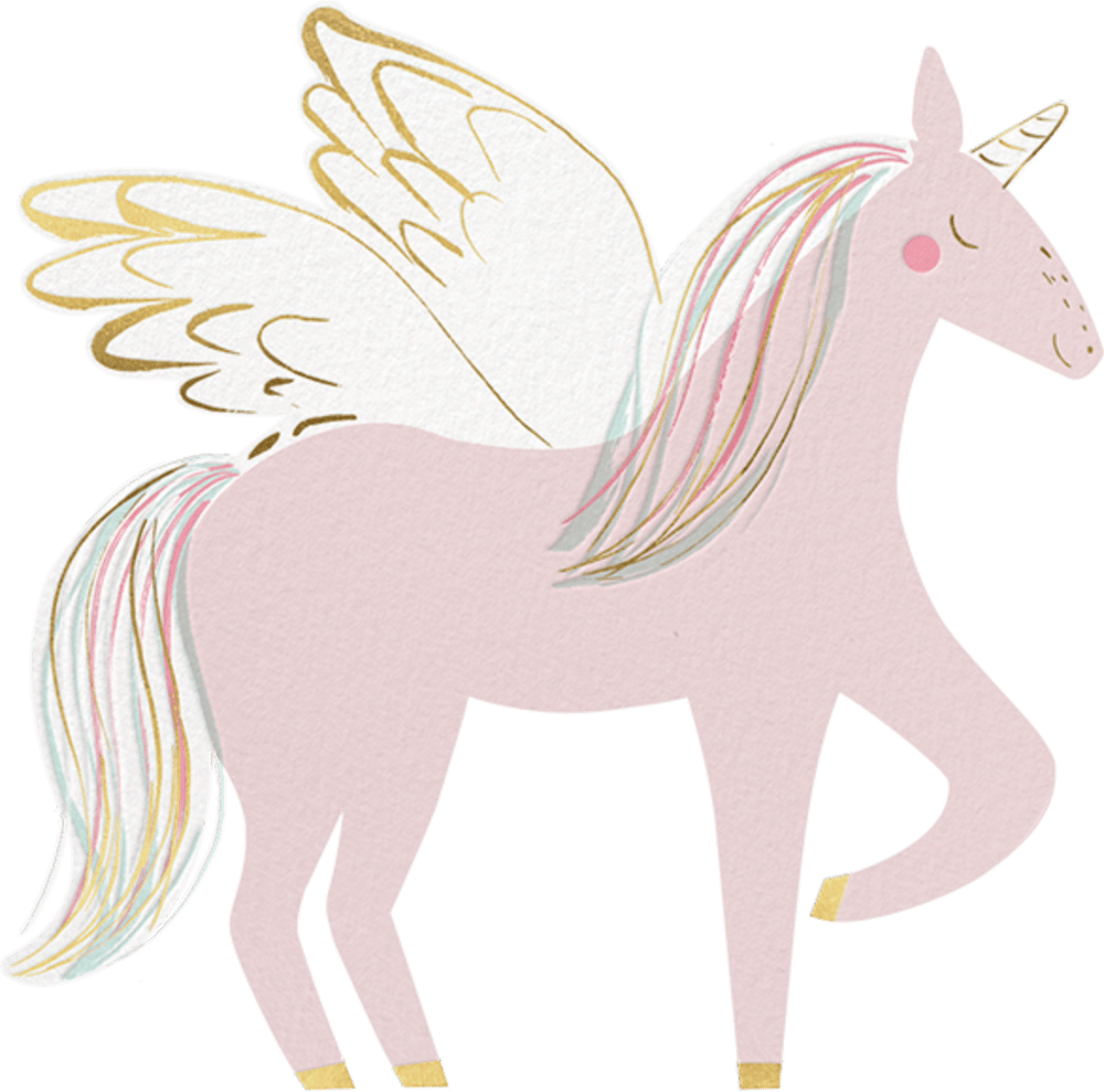 Unicorn rainbow mane birthday invitation clipart picture