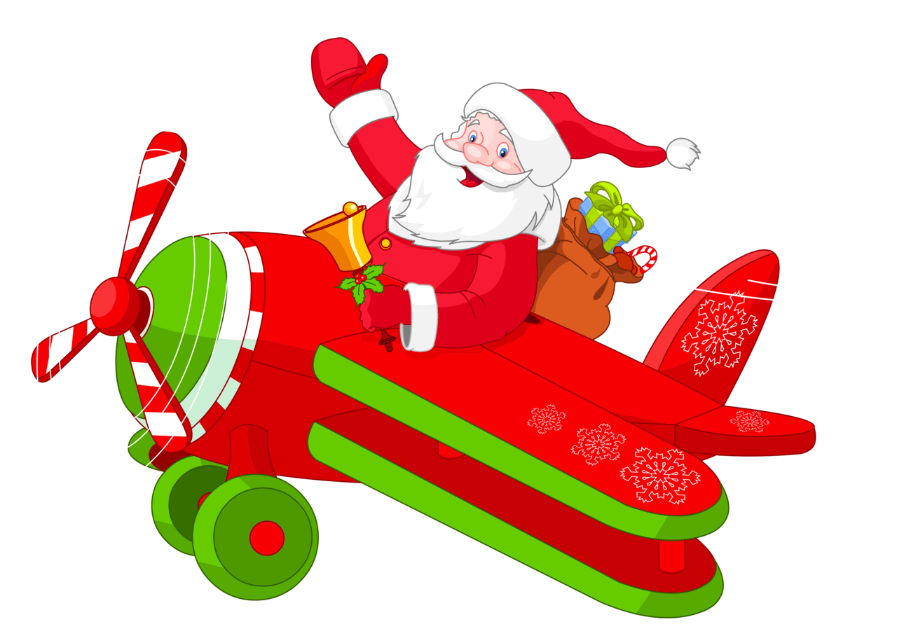 Christmas air plane clipart background