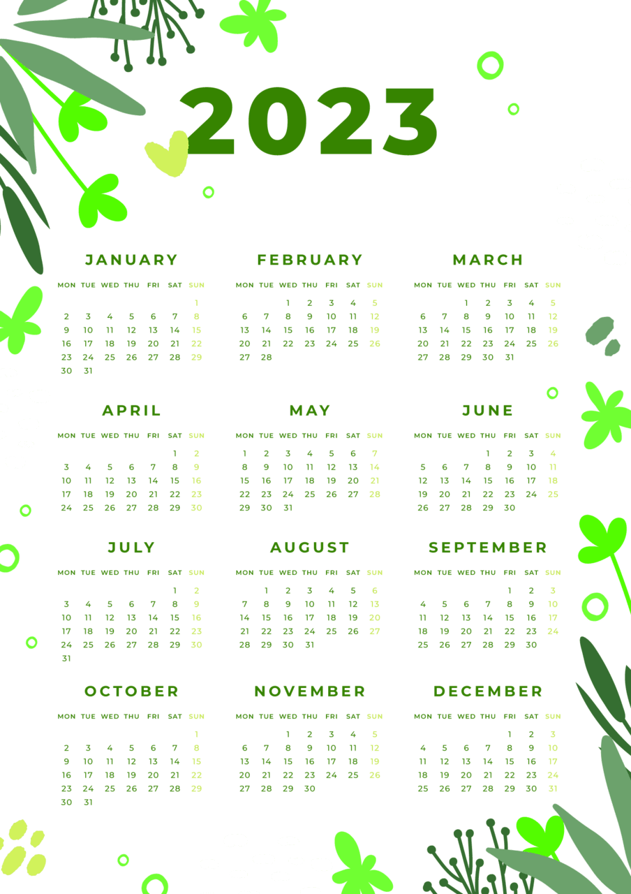 Green color calendar abstract image clipart