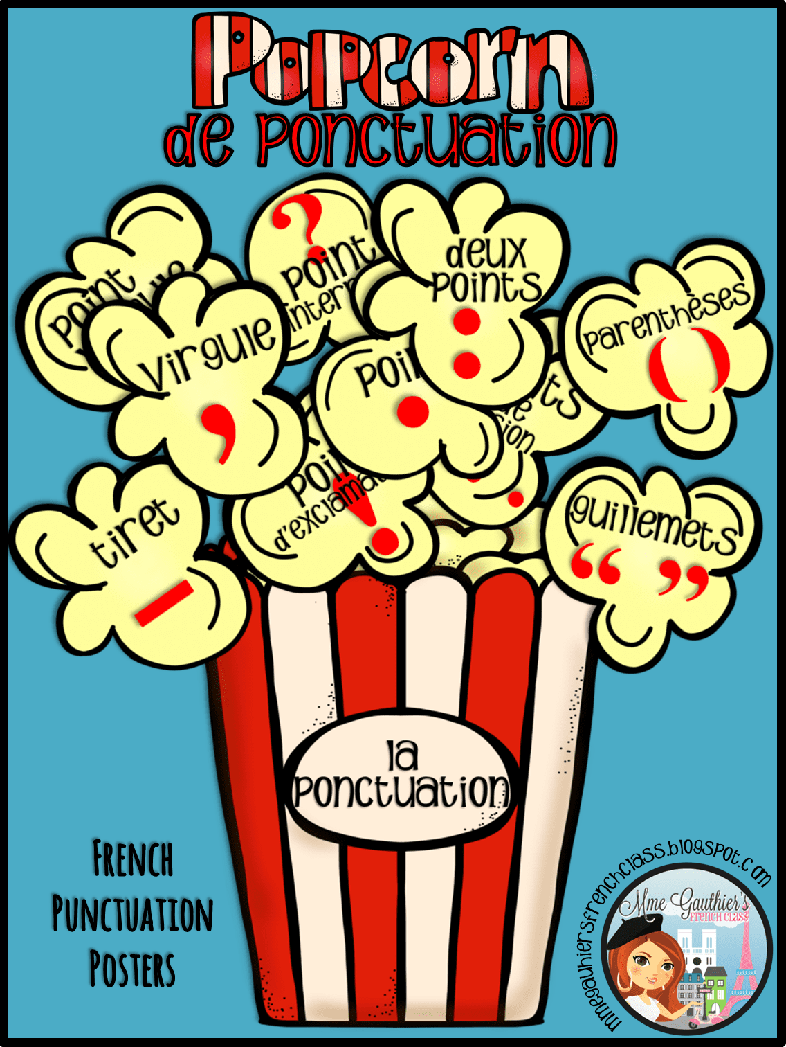 French popcorn de ponctuation posters clipart picture