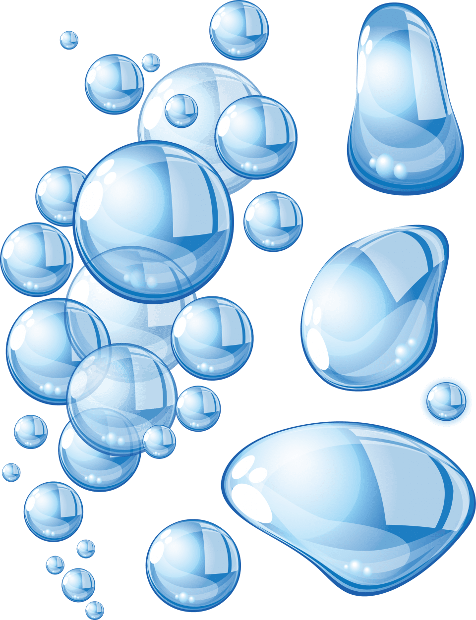 Water bubbles clipart vector