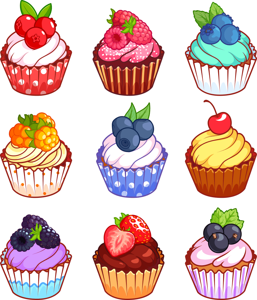 Breakfast cupcake muffin gugelhupf cartoon clipart image