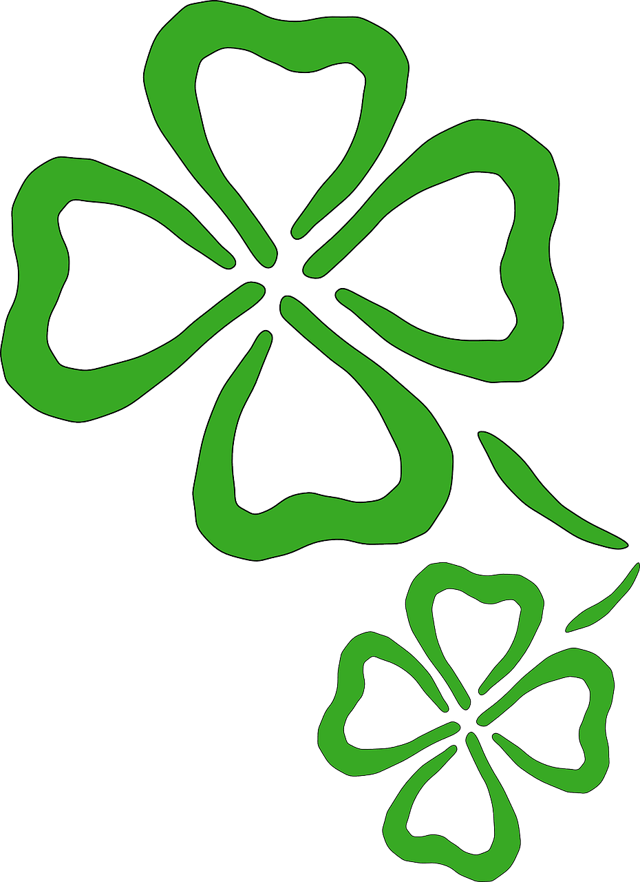 Leaf clover four green luck vector graphic clipart