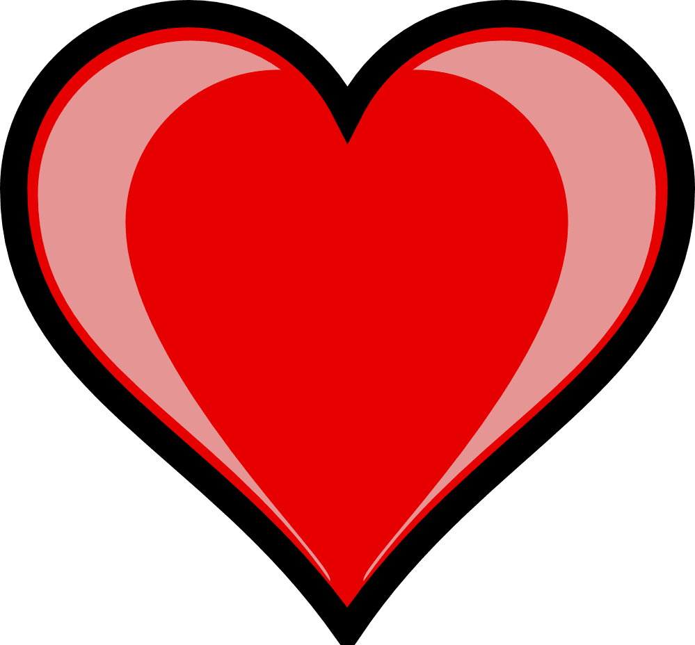 Heart black and white red clipart free