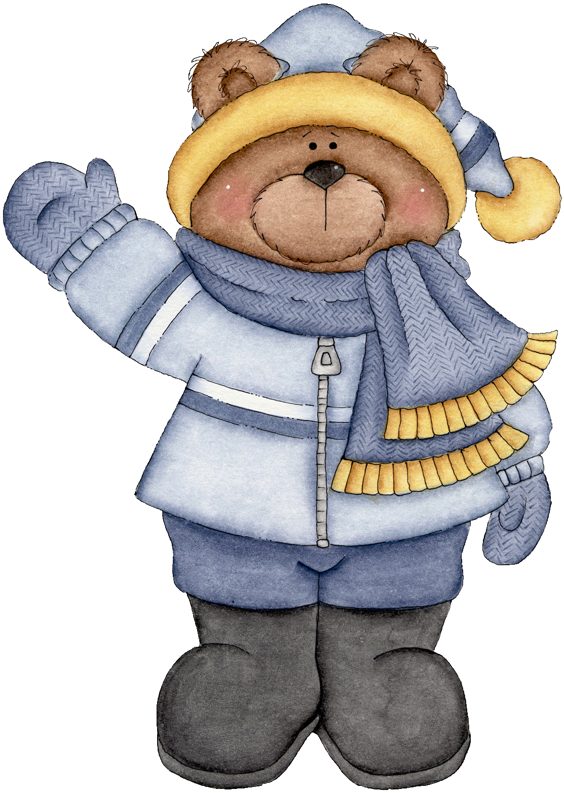 Teddy bear winter clipart logo