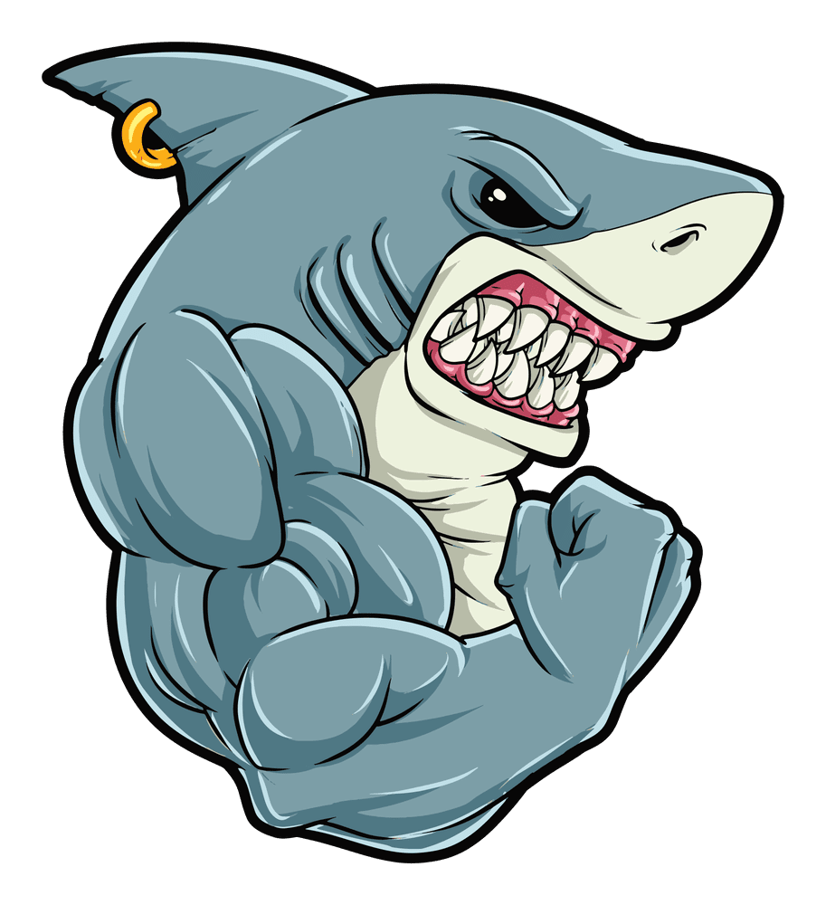 Shark art prints printed wall decor society clipart background