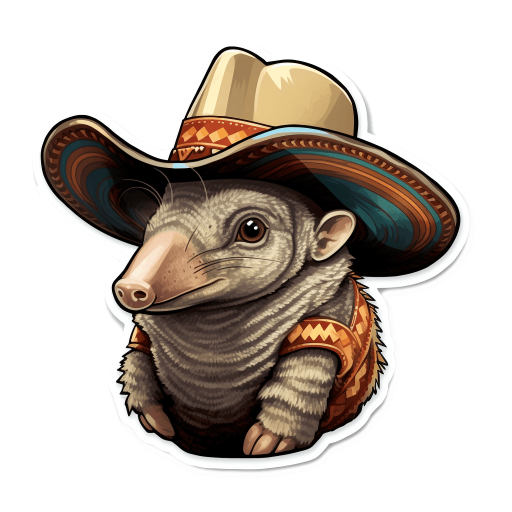 Cowboy hat wild west armadillo vinyl sticker clipart free