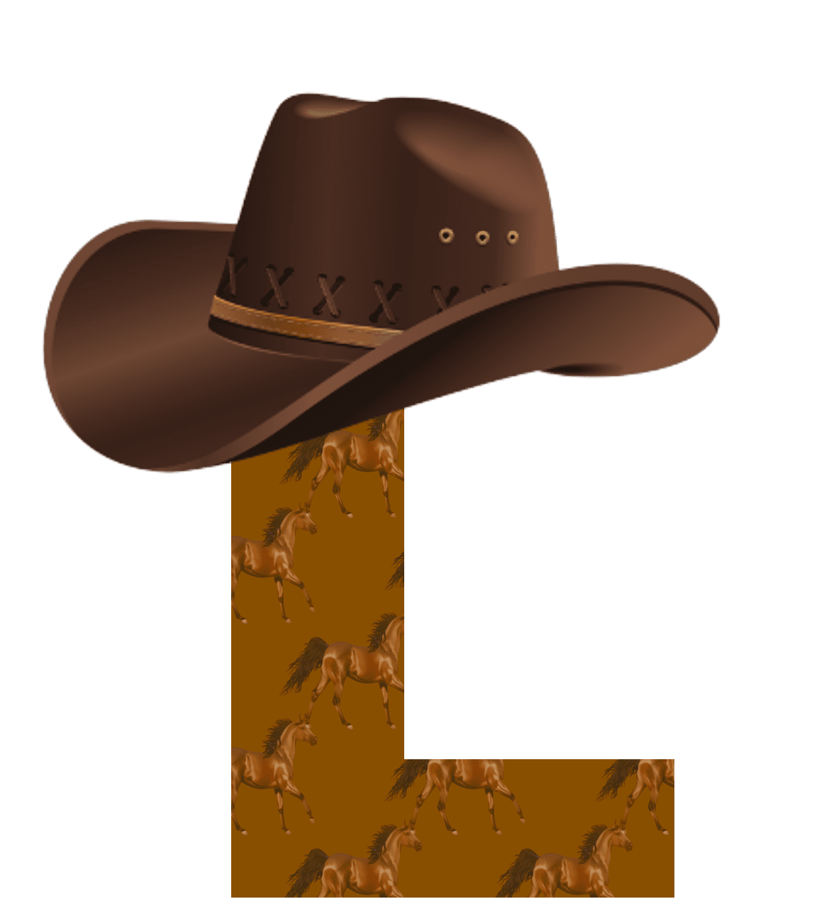 Cowboy hat abecedario con caballos sombrero de alphabet with horses and clipart picture