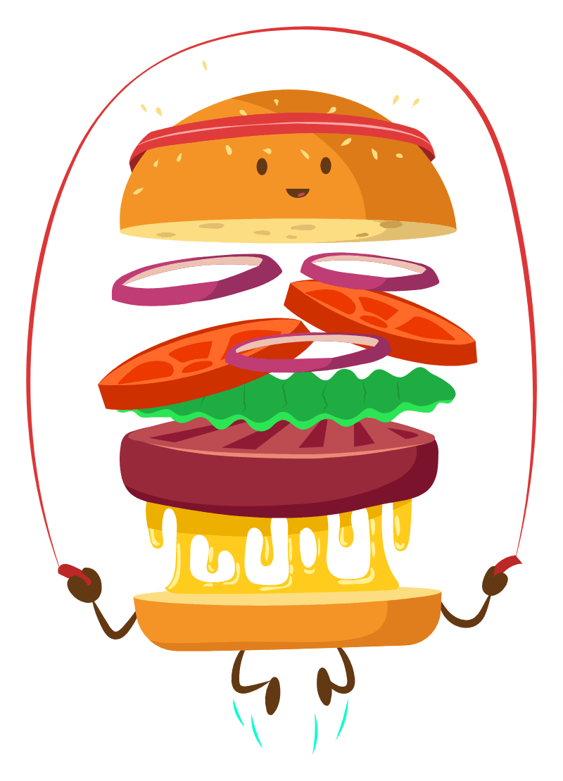 Hamburger fitness burger sticker clipart transparent