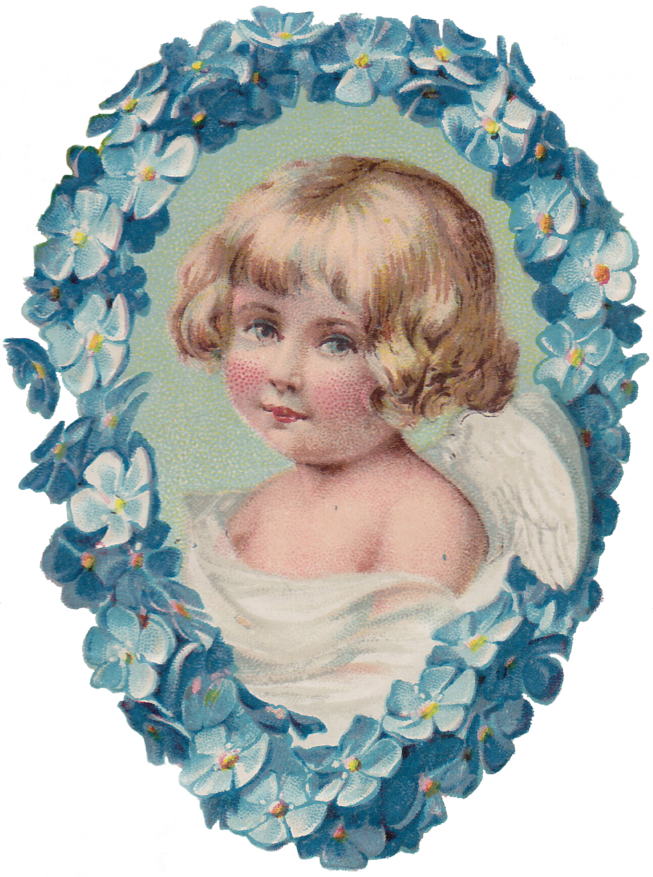 Angel easter greetings with cherub portraits clipart photo