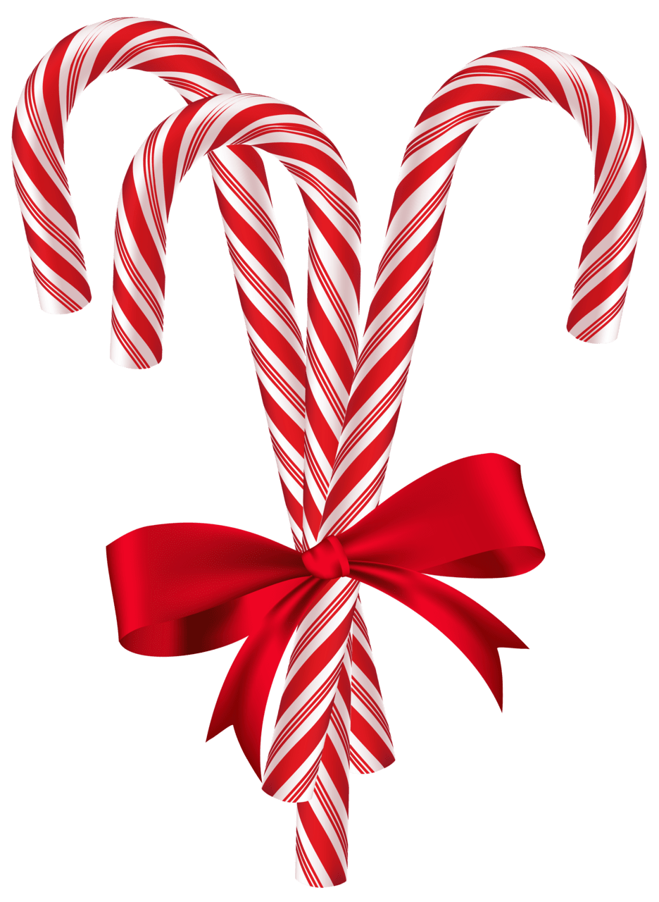 Candy canes with red bow clipart image