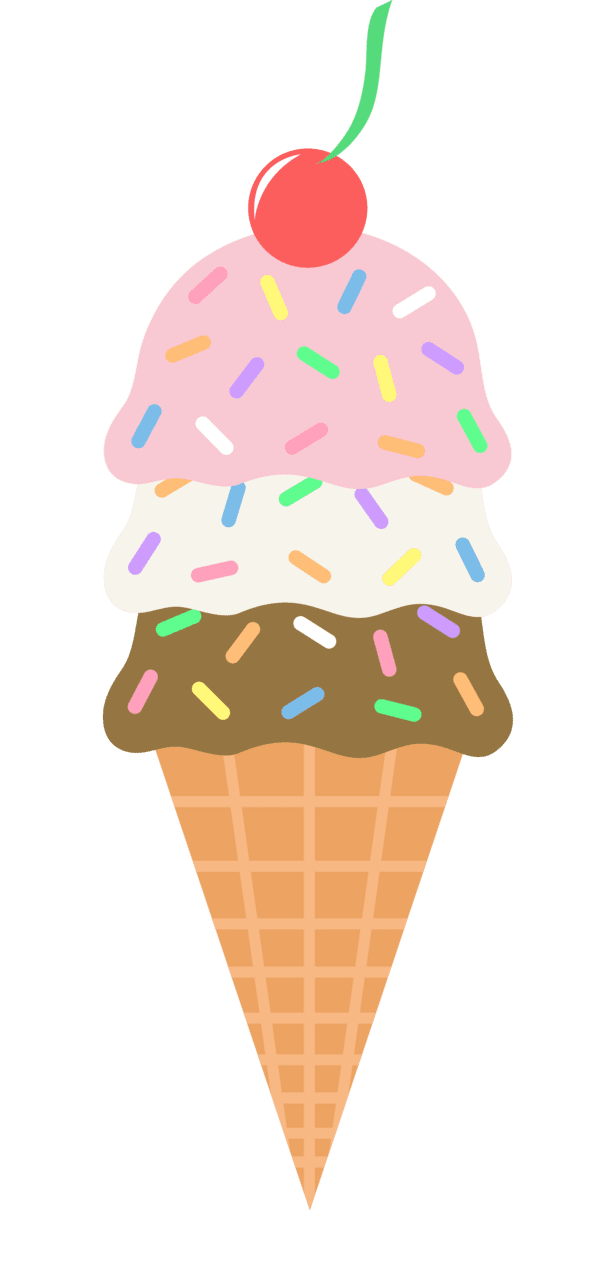 Ice cream cute clipart and coloring pages background