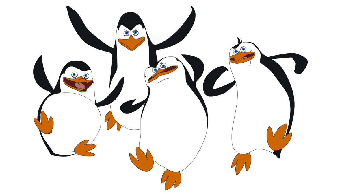 Madagascar penguin clipart logo