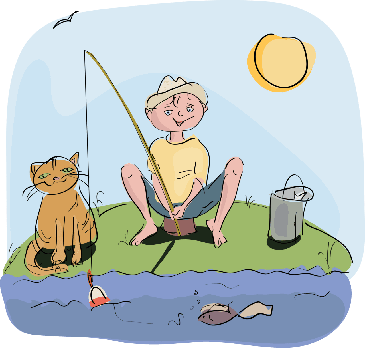 Fishing la che dinosaur songs bluegill catfish clipart clip art