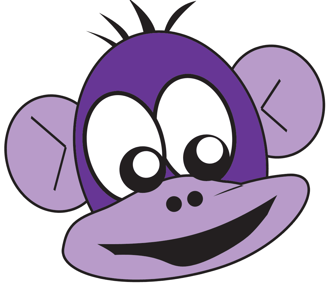 The purple monkey head blog clipart picture