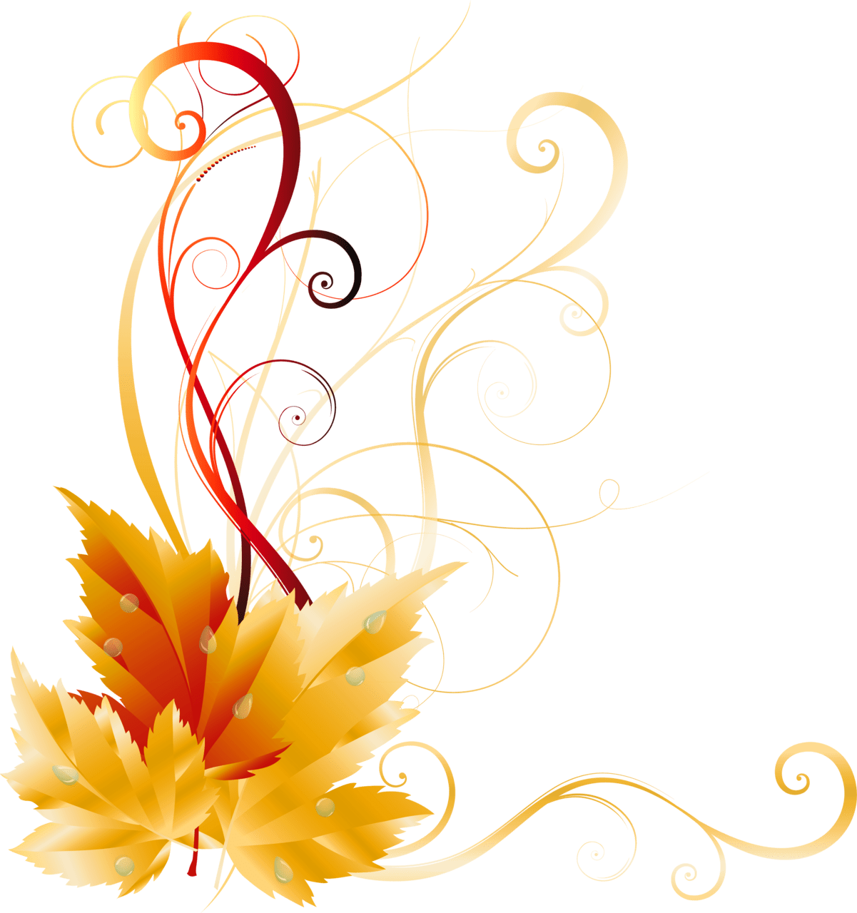 Fall leaves decor picture clipart