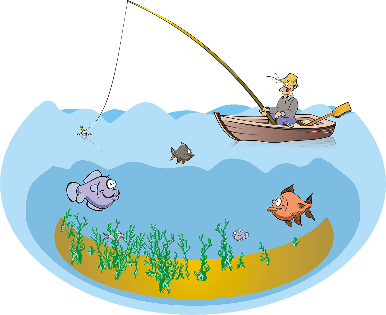 Fishing thought of the day clipart logo