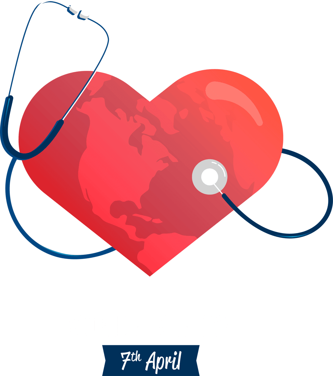 Stethoscope world health day event theme vector image themes clipart