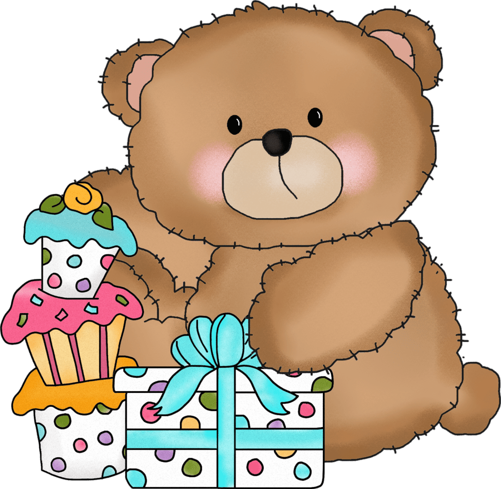 Bear birthday clipart vector