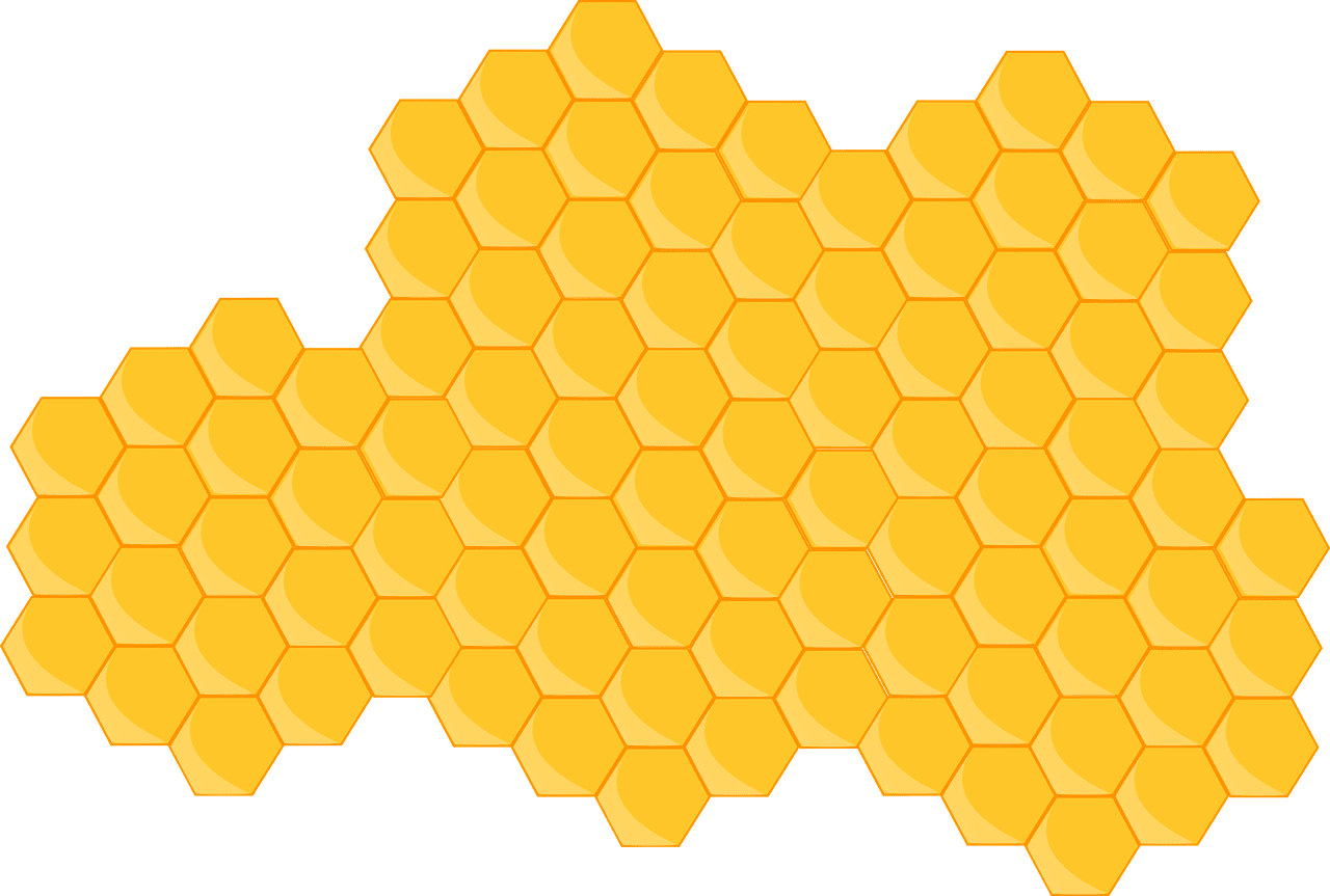 Beehive hexagons yellow honey vector graphic clipart