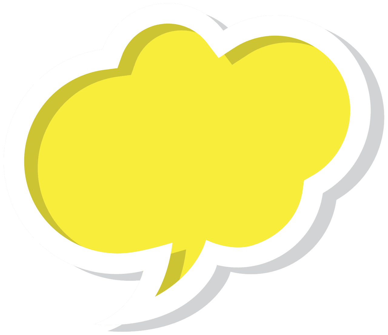 Bubble speech cloud yellow clipart image