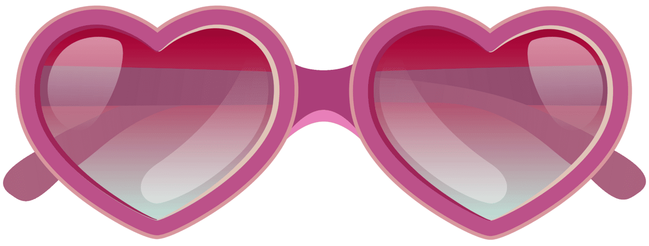 Pink heart sun glasses clipart image