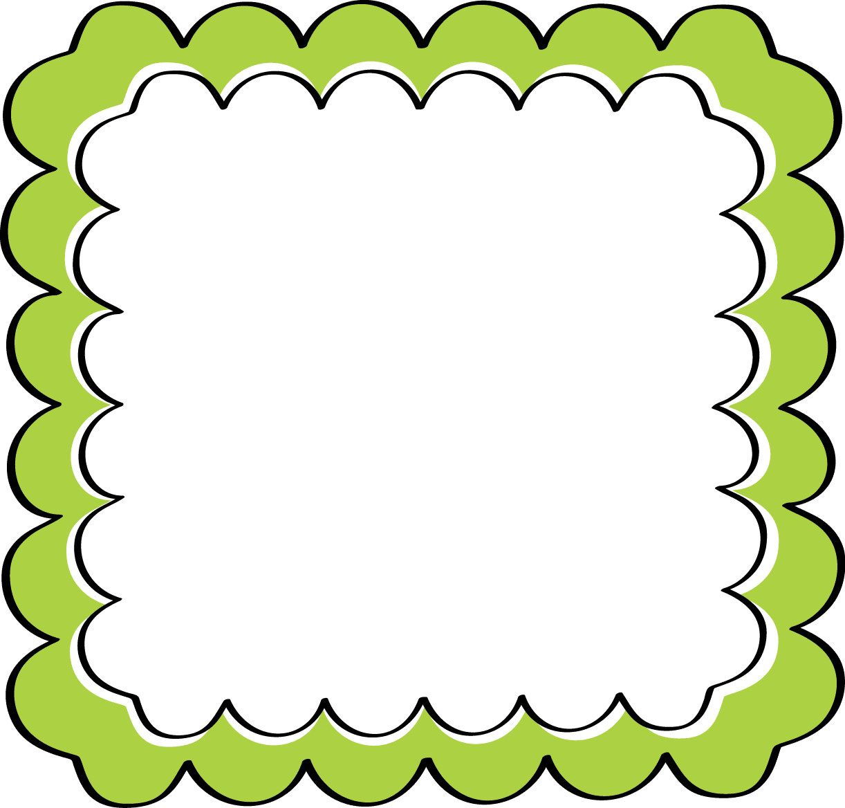 Border green scalloped frame clipart frames vector