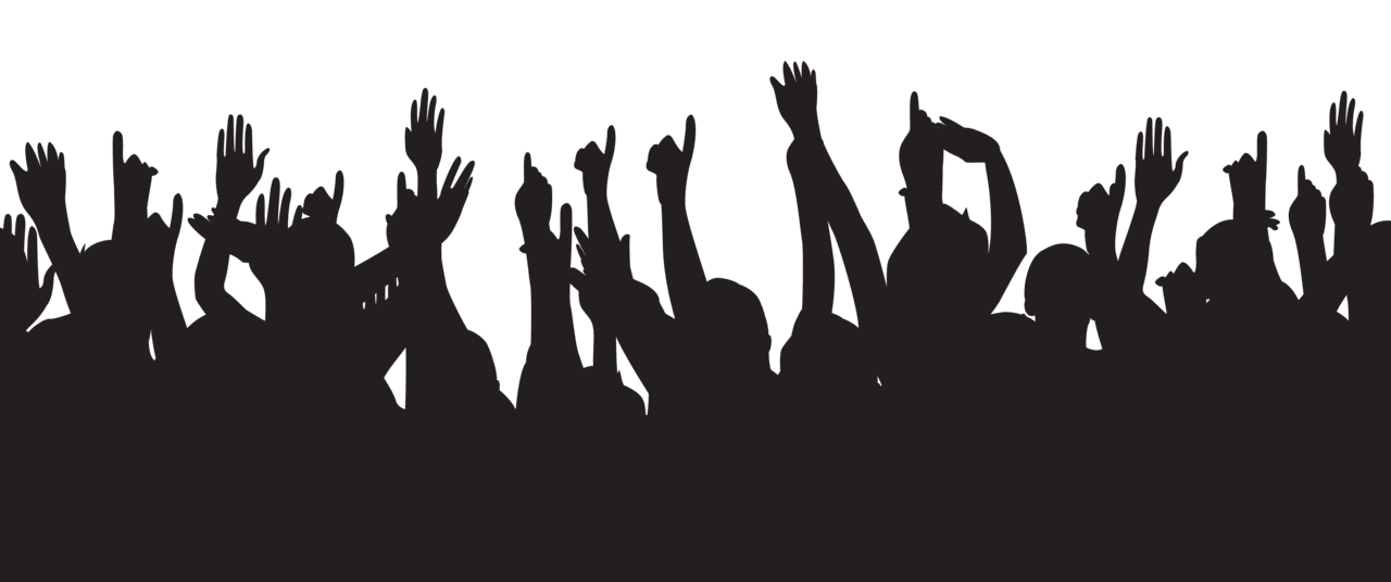 Party people hand up silhouette clipart image