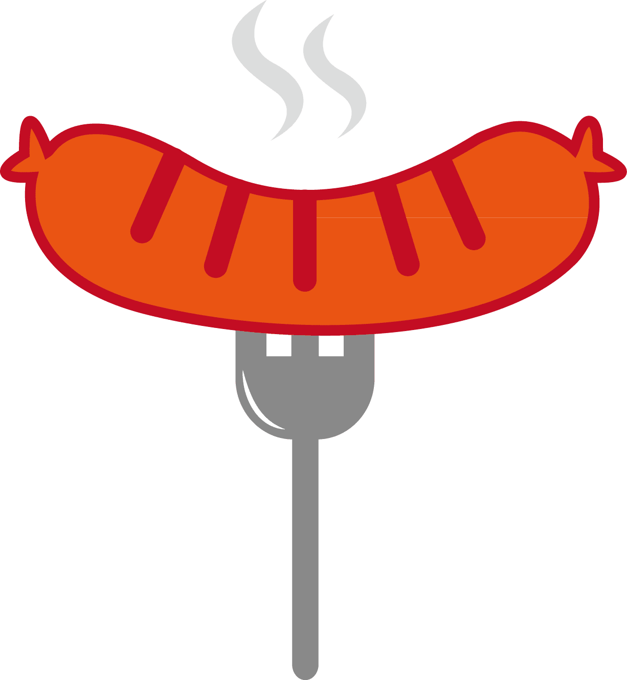 Hot dog sausage bun barbecue cartoon clipart transparent