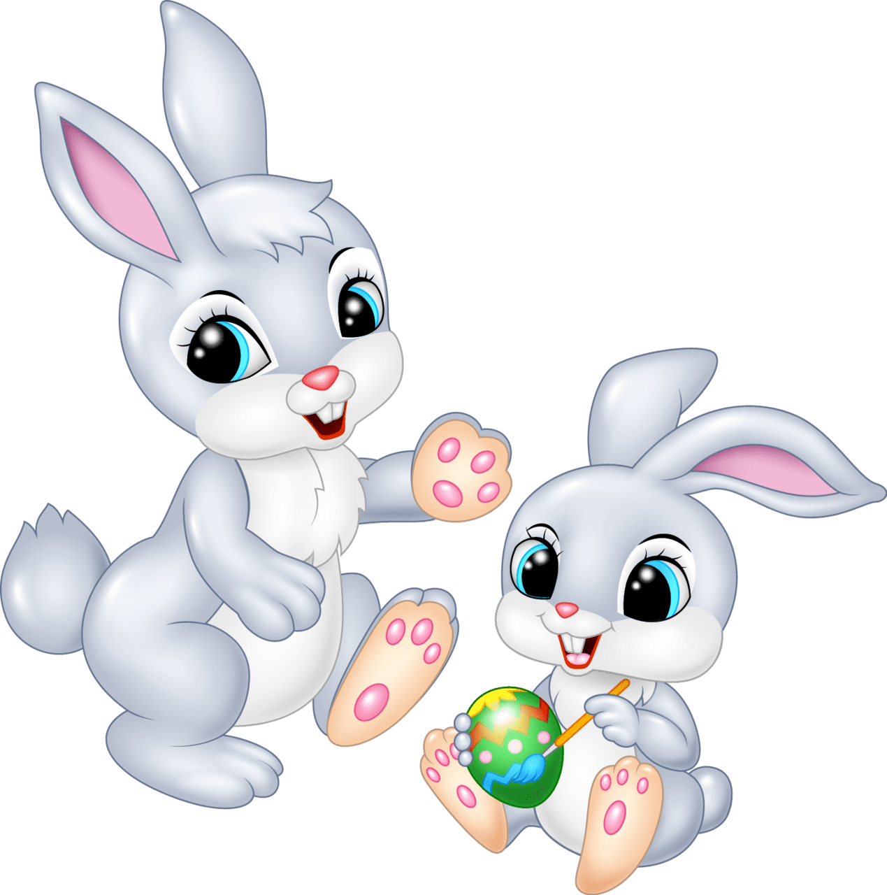 Easter bunny pin page clipart clip art